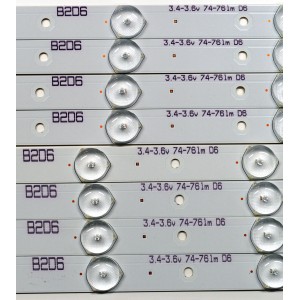 KIT DE LEDS ORIGINAL PARA TV SPELER 8 PIEZAS / NUMERO DE PARTE 39DB-X1 / 39DB-X1-L / 39DB-X1-R / B206 / 3.4-3.6V 74-761m D6 / PANEL V390BJ1-P01 REV.C2 / MODELO SP-LED39