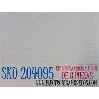 KIT DE LEDS ORIGINAL PARA TV SAMSUNG 8 PIEZAS / NUMERO DE PARTE BN41-02837A / BN41-02836A / BN9718822A / BN97-18821A / BN97-19048A / 4K 65 B TYPE(AM) / 4K 65 A TYPE(AM) / PANEL CY-TA065FLAV5H / CY-TA065FLAV9H / MODELO QN65QN90AAFXZA AC04