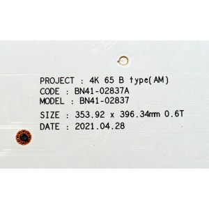 KIT DE LEDS ORIGINAL PARA TV SAMSUNG 8 PIEZAS / NUMERO DE PARTE BN41-02837A / BN41-02836A / BN9718822A / BN97-18821A / BN97-19048A / 4K 65 B TYPE(AM) / 4K 65 A TYPE(AM) / PANEL CY-TA065FLAV5H / CY-TA065FLAV9H / MODELO QN65QN90AAFXZA AC04
