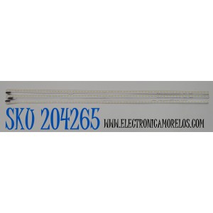 KIT DE LEDS ORIGINAL PARA TV LG 3 PIEZAS / NUMERO DE PARTE EAV64232301 / 70UJ65 / LG Innotek 70UJ65 C _ Type 1707PKG MJC 204ea REV2.0 161103 / LG Innotek 70UJ65 R _ Type 1707PKG / PANEL HC700EQN-VHSR3-211X / MODELOS 70UK6190PUB / 70UK6570AUB / 70UK6570PUB