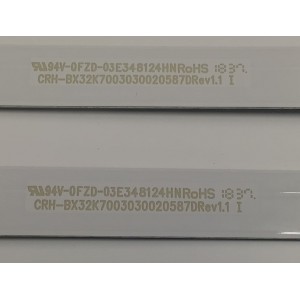 KIT DE LEDS PARA TV ONN ORIGINAL 2 PIEZAS / NUMERO DE PARTE CRH-BX32K7003030020587D / CRH-BX32K7003030020587DREV1.1 / CRH-BX32K7003030020587DREV1.1 I / 205524 / 03E348124HNROHS / PANEL NC320CN7260 / DISPLAY HV320WHB-N56 / MODELO ONC32HB18C03