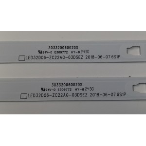 KIT DE LEDS PARA TV ONN ORIGINAL 2 PIEZAS / NUMERO DE PARTE 30332006002DS / LED32D06-ZC22AG-03DSEZ / 240817BC02 / 32000M16H / MODELO 100012589 32"
