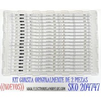 KIT DE LEDS ORIGINAL NUEVOS PARA TV JVC 2 PIEZAS / NUMERO DE PARTE CRH-AT32D2000060298QREV1.7 / 4C-LB320T-XR8C / AT32D2000B / AT32D2000060298QREV1 / E479275 / CRH-AT32D2000060298QREV1.7 / L05Y170JA2 / MODELOS SI32HS / 32EVLB