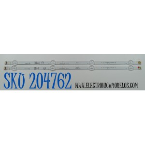 KIT DE LEDS ORIGINAL PARA TV PHILIPS 2 PIEZAS / NUMERO DE PARTE UDULEDREF005 / UDULEDREF005 REV.B / RF-EN240001SR30-0401 A2 / 24W4S1P / PANEL UCAL0XT-E076 / DISPLAY V236BJ1-P01 REV.CB / MODELO 24PFL4764/F7