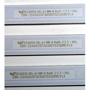 KIT DE LEDS ORIGINAL PARA TV PHILIPS 3 PIEZAS / NUMERO DE PARTE CRH-ZG40G5SP3030070312KREV1.4 / 40G5SP / LB-C400-G7N-F-C-12-X91 / Y174-L07-JA-2 / 263425 / B230810A1Z / PANEL C400Y21-G5 / DISPLAY V400HJ9-PE1 REV.C4 / MODELO 40PFL6533 / 40PFL6533/F7