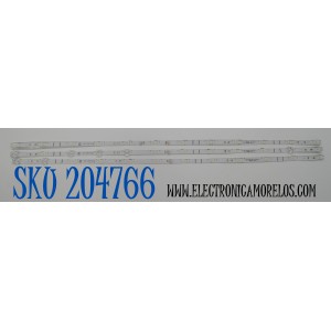 KIT DE LEDS ORIGINAL PARA TV TCL 3 PIEZAS / NUMERO DE PARTE TCL-43D8-3030F2.1 / TCL-43D8-3030F2.1-3X12-A-LX20190617 / TCL-43D8-3030F2.1-3X12-B-LX20190617 / 4C-LB4312-YH03JC / 4C-LB4312-YH04JC / PANEL LVU430NEBL-CD9W00V1 / MODELO 43S525