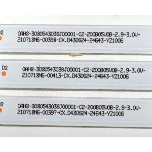 KIT DE LEDS ORIGINAL PARA TV / NUMERO DE PARTE D4304001-3030ES-M / SJ.CX.D4304001-3030ES-M / 1.14.MD430075 / 0AH8-308054303SJ00001-C2 / 200B05V0B-2.9-3.0V-210718N6 / CX.D430S24-24643-YZ1006 / MODELO 43"