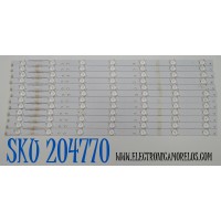 KIT DE LEDS ORIGINAL PARA TV VIZIO 12 PIEZAS / NUMERO DE PARTE I-5500WS80072-V4 / TEST001 E330254 / 05638027029 / PANEL LSC55FN11-801 / MODELO E55U-D2 / E55U-D2 LWZQTYDS
