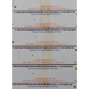 KIT DE LEDS ORIGINAL PARA TV VIZIO 12 PIEZAS / NUMERO DE PARTE I-5500WS80072-V4 / TEST001 E330254 / 05638027029 / PANEL LSC55FN11-801 / MODELO E55U-D2 / E55U-D2 LWZQTYDS