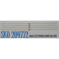 KIT DE LEDS ORIGINAL PARA TV SAMSUNG 4 PIEZAS / NUMERO DE PARTE BN96-50494A / L1_Q7060T_H5_DUM_S50(1)_R1.3_TC9_100_LM41-00862A / 50494A / PANEL CY-RT085FGAV2H / MODELO LH85QB / LH85QBRNBGCXGO / LH85QM / LH85WMRWLG / QN85Q6D / QN85Q7D / QN85Q60 / QN85Q70