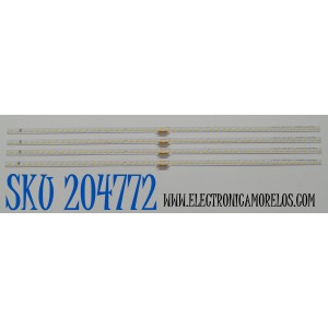 KIT DE LEDS ORIGINAL PARA TV SAMSUNG 4 PIEZAS / NUMERO DE PARTE BN96-50494A / L1_Q7060T_H5_DUM_S50(1)_R1.3_TC9_100_LM41-00862A / 50494A / PANEL CY-RT085FGAV2H / MODELO LH85QB / LH85QBRNBGCXGO / LH85QM / LH85WMRWLG / QN85Q6D / QN85Q7D / QN85Q60 / QN85Q70