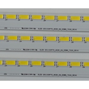 KIT DE LEDS ORIGINAL PARA TV SHARP 3 PIEZAS / NUMERO DE PARTE SLED 2011SSP70 / SLED 2011SSP70_4K2K_64_DOWN_7030_REV0 / 5195ZZ / 2218CB / 1A064B / MODELO 70"
