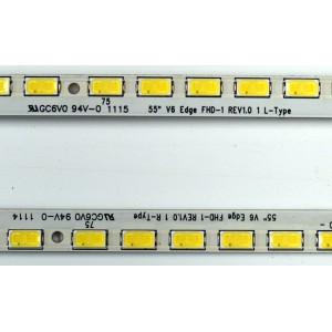 KIT DE LEDS ORIGINAL PARA TV LG 2 PIEZAS / NUMERO DE PARTE 55" V6 EDGE FHD-1 / 55" V6 EDGE FHD-1 REV1.0 1 R-TYPE / 55" V6 EDGE FHD-1 REV1.0 1 L-TYPE / MODELO 55LW5300-UC.AUSYLUR / 55LW5700-UE / 55LW5600-UA / M3D550SR