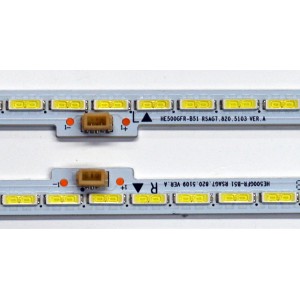 KIT DE LEDS ORIGINAL PARA TV HISENSE 2 PIEZAS / NUMERO DE PARTE HE500GFR-B51 / RSAG7.820.5103 VER.A / RSAG7.820.5109 VER.A / PANEL HE500HF-B52\PW1 / MODELO 50K360G / 50K610GW / LED50K360J 