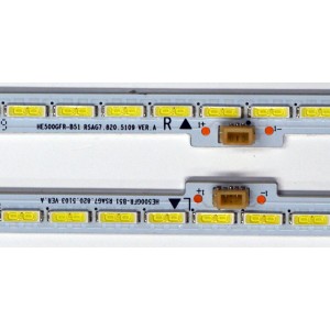 KIT DE LEDS ORIGINAL PARA TV HISENSE 2 PIEZAS / NUMERO DE PARTE HE500GFR-B51 / RSAG7.820.5103 VER.A / RSAG7.820.5109 VER.A / PANEL HE500HF-B52\PW1 / MODELO 50K360G / 50K610GW / LED50K360J 