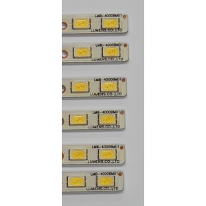KIT DE LEDS ORIGINAL PARA TV SAMSUNG 6 PIEZAS / NUMERO DE PARTE LMB-4000BM01 / 40B026 / B222 / PANEL LTF400HF08-A01 / MODELO UN40B6000VFXZA / UN40B6000VFXZA SQ01