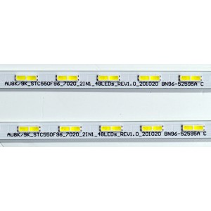 KIT DE LEDS ORIGINAL PARA TV SAMSUNG 2 PIEZAS / NUMERO DE PARTE BN96-52595A / AU8K/9K_STC550F96_7020_2IN1_48LEDS_REV1.0_201020 BN96-52595A C / 8453 2W R603 25UM / E469119 / MODELOS UE55AU / UN55AU / HG55AU / QN55Q / UN55CU / UN55AU / GU55AU / UA55AU