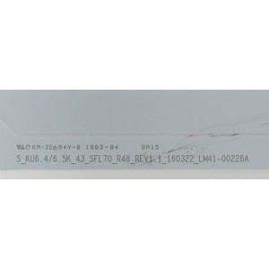 KIT DE LEDS ORIGINAL PARA TV SAMSUNG 2 PIEZAS / NUMERO DE PARTE BN96-39676A / BN96-39677A / S_KU6.4/6.5K_43_SFL70_R48_REV1.1_160322/ 39676A / 39677A / LM41-00228A / LM41-00230A / PANEL CY-KM043HGEV1H / MODELO UN43LS003 / UN43LS03 / UA43LS003 / UN43KU7000