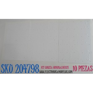 KIT DE LEDS ORIGINAL PARA TV SAMSUNG 10 PIEZAS / NUMERO DE PARTE BN97-19994A / BN41-02976A / BN41-02976 / BN9719994A / DFVC2309 / BN41-02976A-NYT / 22Y 4K 85 / PANEL CY-TC085FMHV4H / DISPLAY ST8461D03-3 V2.1 / MODELO QN85QN85CDFXZA / QN85QN85CDFXZA CA01