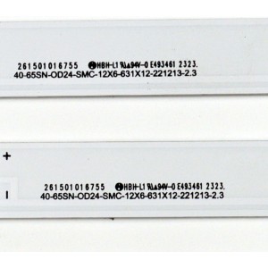 KIT DE LEDS ORIGINAL PARA TV SONY 12 PIEZAS / NUMERO DE PARTE 261501016755 / 40-65SN-OD24-SMC-12X6-631X12-221213-2.3 / 70401-01721 / LS65PAC / SVB650AT5 / S0L3N30B / 230707 04D / PANEL BOEI650WQ1 / DISPLAY HV650QUB-F9L / MODELO KD-65X77CL / KD65X77CL
