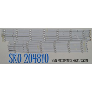 KIT DE LEDS ORIGINAL PARA TV VIZIO 12 PIEZAS / NUMERO DE PARTE LB7502U / LB7502U V0_01 / LB7502U V1_01 / LV75D / LR022 / LL022 / M1MG97 / DISPLAY JR745R3HA2Y / MODELO V755M-K03 / V755M-K03 LFTVN2LY