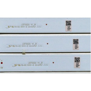 KIT DE LEDS ORIGINAL PARA TV VIZIO 12 PIEZAS / NUMERO DE PARTE LB7502U / LB7502U V0_01 / LB7502U V1_01 / LV75D / LR022 / LL022 / M1MG97 / DISPLAY JR745R3HA2Y / MODELO V755M-K03 / V755M-K03 LFTVN2LY