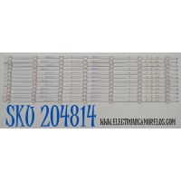 KIT DE LEDS ORIGINAL PARA TV PHILIPS 12 PIEZAS / NUMERO DE PARTE 303HX750011D / HFSX75D07-ZC66AG-04D / 70401-01307 / 2150001157 / 220117DC03 / HX750M11 / PANEL BOEI750WQ1-F91 / DISPLAY HV750QUB-F91 / MODELO 75PUL7552/F7