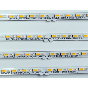 KIT DE LEDS ORIGINAL PARA TV SAMSUNG 4 PIEZAS / NUMERO DE PARTE BN96-52601A / Q60/70A_STC750A95__2INI_48LEDS_REV1.0_200914 BN96-52601A C / BN9652601A / PANEL CY-QA075FGHV7H / DISPLAY ST7461D02-M VER.2.1 / MODELO QN75Q7DAAFXZA