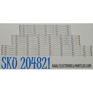 KIT DE LEDS ORIGINAL PARA TV SAMSUNG 15 PIEZAS / NUMERO DE PARTE BN96-58299A / BN96-58298A / BN96-58297A / DU7K_SVC850A22_R / DU7K_SVC850A22_L / DU7K_SVC850A22_M 58299A / 58298A / 58297A / PANEL CY-BD085HGAV2H / DISPLAY T850QVN04.1 / MODELO UN85DU7200DXZA
