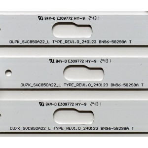 KIT DE LEDS ORIGINAL PARA TV SAMSUNG 15 PIEZAS / NUMERO DE PARTE BN96-58299A / BN96-58298A / BN96-58297A / DU7K_SVC850A22_R / DU7K_SVC850A22_L / DU7K_SVC850A22_M 58299A / 58298A / 58297A / PANEL CY-BD085HGAV2H / DISPLAY T850QVN04.1 / MODELO UN85DU7200DXZA