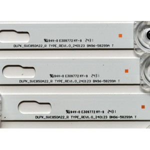 KIT DE LEDS ORIGINAL PARA TV SAMSUNG 15 PIEZAS / NUMERO DE PARTE BN96-58299A / BN96-58298A / BN96-58297A / DU7K_SVC850A22_R / DU7K_SVC850A22_L / DU7K_SVC850A22_M 58299A / 58298A / 58297A / PANEL CY-BD085HGAV2H / DISPLAY T850QVN04.1 / MODELO UN85DU7200DXZA