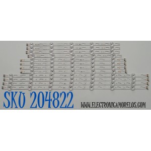 KIT DE LEDS ORIGINAL PARA TV SAMSUNG 12 PIEZAS / NUMERO DE PARTE BN96-58296A / BN96-58295A / BN96-58294A / L1_DU7K_G5_CFM_M7(1) / LM41-011574 / LM41-01156A / LM41-01155A / PANEL CY-BD075HGHV2H / DISPLAY ST7461D03-4 V2.1 / MODELO UN75DU7200BXZA