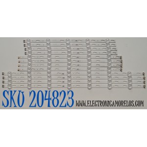 KIT DE LEDS ORIGINAL PARA TV SAMSUNG 12 PIEZAS / NUMERO DE PARTE BN96-58296A / BN96-58295A / BN96-58294A / V4D7 750SMC-R0 / V4D7 750SMB-R0 / V4D7 750SMA-R0 / GS-ALZ / 58296A / 58295A / 58294A / MODELO UN75DU7200DXZA UB01 / UN75DU7200BXZA BC02