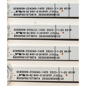 KIT DE LEDS ORIGINAL PARA TV LG 8 PIEZAS / NUMERO DE PARTE 303GC650061CD / GC65D06-ZC42AG-14CD / B005P00107387A / 2300022480 / 70401-01871 / 240116AB03 / GC650M32 / PANEL BOE650WQ1BF7D / DISPLAY HV650QUB-F7D / MODELO 65UT7570PUB / 65UT7570PUB.CUSFBH