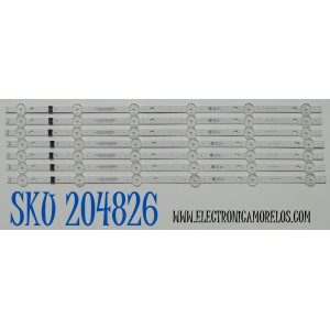 KIT DE LEDS ORIGINAL PARA TV LG 7 PIEZAS / NUMERO DE PARTE EAV65088301 / LEDAZ_Y23_SLIM TRIDENT_55UR80 H / LEDAZ_Y23_SLIM TRIDENT_55UR80_REV0.0_230517 / 4G551/5B29B / PANEL NC550TQG-VCKHN / ST5461D13-A VER.2.1 / MODELO 55UT7000PUA / 55UT7000PUA.BUSDLJM