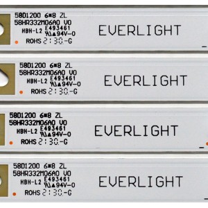 KIT DE LEDS ORIGINAL PARA TV KALLEY 8 PIEZAS / NUMERO DE PARTE 58HR332M06A0 / 58HR332M06A0 V0 / 58D1200 / HR/10/210908 / 01X9C/LL2RC3R3D / 4C-LB580T-HR2 / PANEL LVU580PADX E0034 / DISPLAY CC580PV7D VER.01 / MODELO K-ATV58UHD
