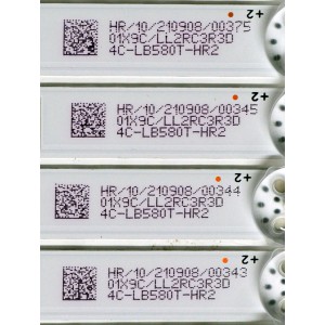 KIT DE LEDS ORIGINAL PARA TV KALLEY 8 PIEZAS / NUMERO DE PARTE 58HR332M06A0 / 58HR332M06A0 V0 / 58D1200 / HR/10/210908 / 01X9C/LL2RC3R3D / 4C-LB580T-HR2 / PANEL LVU580PADX E0034 / DISPLAY CC580PV7D VER.01 / MODELO K-ATV58UHD