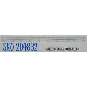 KIT DE LEDS ORIGINAL PARA TV VIZIO 3 PIEZAS / NUMERO DE PARTE JL.D500A1330-202AS-M / JL.D500A1330-202AS-M_V01 / 2406240129 / F8H3C000057EAXLB00HGJY / PANEL V500DJ7-E03 REV.CQ / V500DJ7-203 / MODELO VQD50S-0809 / VQD50S-0809 LIAIW2AA