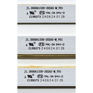 KIT DE LEDS ORIGINAL PARA TV VIZIO 3 PIEZAS / NUMERO DE PARTE JL.D500A1330-202AS-M / JL.D500A1330-202AS-M_V01 / 2406240129 / F8H3C000057EAXLB00HGJY / PANEL V500DJ7-E03 REV.CQ / V500DJ7-203 / MODELO VQD50S-0809 / VQD50S-0809 LIAIW2AA