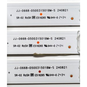 KIT DE LEDS ORIGINAL PARA TV SCEPTRE 3 PIEZAS / NUMERO DE PARTE JJ-0668-D50031501BM-S / 1.17.01.0000305-000 / M215A4W50J1 / 240903JA1 / PANEL MDHF500QUB-F20 / DISPLAY HF500QUB-F20 / MODELO U515CV-UMRD
