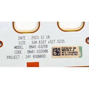 KIT DE LEDS ORIGINAL PARA TV SAMSUNG 12 PIEZAS / NUMERO DE PARTE BN97-21074A / BN41-03208B / BN41-03208 / 2E17864A0 / 21074A / 21074A XU / NBD230 A-8 / MODELO 85QN80D