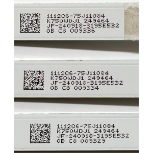 KIT DE LEDS ORIGINAL PARA TV JVC / 12 PIEZAS / NUMERO DE PARTE 4708-K75DJ1-A1113N01 / K750WDJ1 A1 / XRJ1060 / HNSL4708RA0 / 111206-75J11084 / K750WDJ1 / 249464 / JF-240918-3195E532 / PANEL K750WDJ1 / DISPLAY HV750QUB-F91 / MODELO SI75URF / ONR75J1U-MX