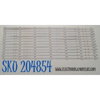 KIT DE LEDS ORIGINAL PARA TV SELECT SERIES ROKU 12 PIEZAS / NUMERO DE PARTE 30365007046D / LED65D07-ZC42AG-03D / 240704AC02 / 65000M77 / DISPLAY JR645R3HA3L / MODELO 65R4A5R