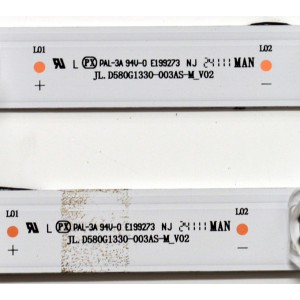 KIT DE LEDS ORIGINAL PARA TV HISENSE  2 PIEZAS / NUMERO DE PARTE JL.D580G1330-003AS-M / JL.D580G1330-003AS-M_V02 / HD580H1U91-T0L1 / 2023121201 / 2023121201 / 1400348500 / 2204 230631 / PANEL HD580H1U91-T0L1/ROH / DISPLAY CV580U4-L01 / MODELO 58R6E5