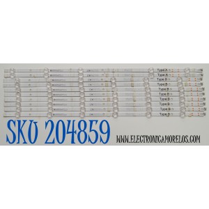 KIT DE LEDS ORIGINAL PARA TV HISENSE 10 PIEZAS / NUMERO DE PARTE 303KG650002 / 303KG65001 / KG65D6B-ZCAG-01 / KG65D6A-ZCAG-01 / K650WDF A4 / 4708-K65WDF-A4113N31 / 4708-K65WDF-A4113N21 / PANEL K650WDF / DISPLAY LC650EQQ (SM)(A3) / MODELO 65R6E4