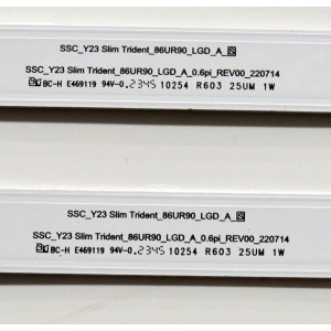 KIT DE LEDS ORIGINAL PARA TV LG 22 PIEZAS / NUMERO DE PARTE EAV65059401 / EAV65059501 / SSC_Y23 SLIM TRIDENT_86UR90_LGD_A_S / SSC_Y23 SLIM TRIDENT_86UR90_LGD_B_S / PANEL NC860TQF-AAMHA / DISPLAY LC860DQR (SR)(A1) /MODELO 86UR8000AUA.BUSWLKR