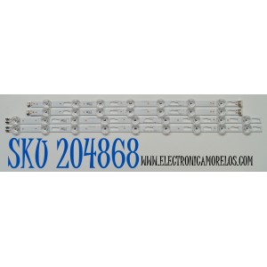 KIT DE LEDS ORIGINAL PARA TV SAMSUNG 4 PIEZAS / NUMERO DE PARTE BN96-58284A / BN96-58285A / LM41-01145A / LM41-01146A / L1_DU7K_E0_CFM_L7(1) / L1_DU7K_E0_CFM_R9(1) / 58284A / 58285A / PANEL CY-BD050HGNV2H / DISPLAY V500DJ7-QE1 / MODELO UN50DU7200DXZA DC02