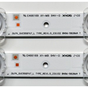 IT DE LEDS ORIGINAL PARA TV SAMSUNG 4 PIEZAS / NUMERO DE PARTE BN96-58286A / BN96-58287A / DU7K_SVC550FK7_L / DU7K_SVC550FK7_R / TYPE_REV1.0_231102 / 58286A / 58287A / PANEL CY-BD055HGXV2H / DISPLAY LC550EQC (SP)(A3) / MODELO UN55DU7200BXZA WB01