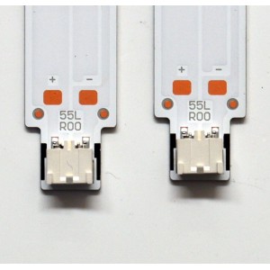 KIT DE LEDS ORIGINAL PARA TV SAMSUNG 4 PIEZAS / NUMERO DE PARTE BN96-58286A / BN96-58287A / 55RR00 / 55LR00 / 58286A / 58287A / PANEL CY-BD055HGXV2H / DISPLAY LC550EQC (SP)(A3) / MODELO UN55DU7200BXZA / UN55DU7200BXZA WB01