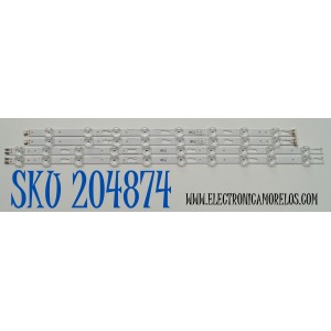 KIT DE LEDS ORIGINAL PARA TV SAMSUNG 4 PIEZAS / NUMERO DE PARTE BN96-58286A / BN96-58287A / LM41-01147A / LM41-01148A / L1_DU7K_E5_CFM_R10(1) / L1_DU7K_E5_CFM_L8(1) / PANEL CY-BD055HGXV2H / DISPLAY LC550EQC (SP)(A3) / MODELO UN55DU7200BXZA WB01